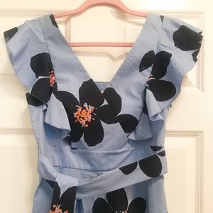 kate spade grand flora poplin midi dress